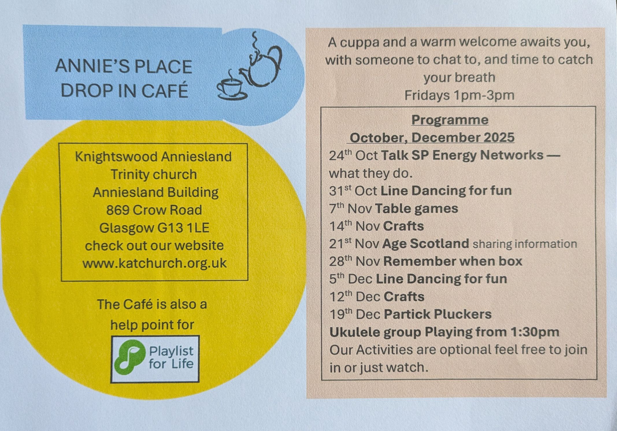 Annies cafe programme