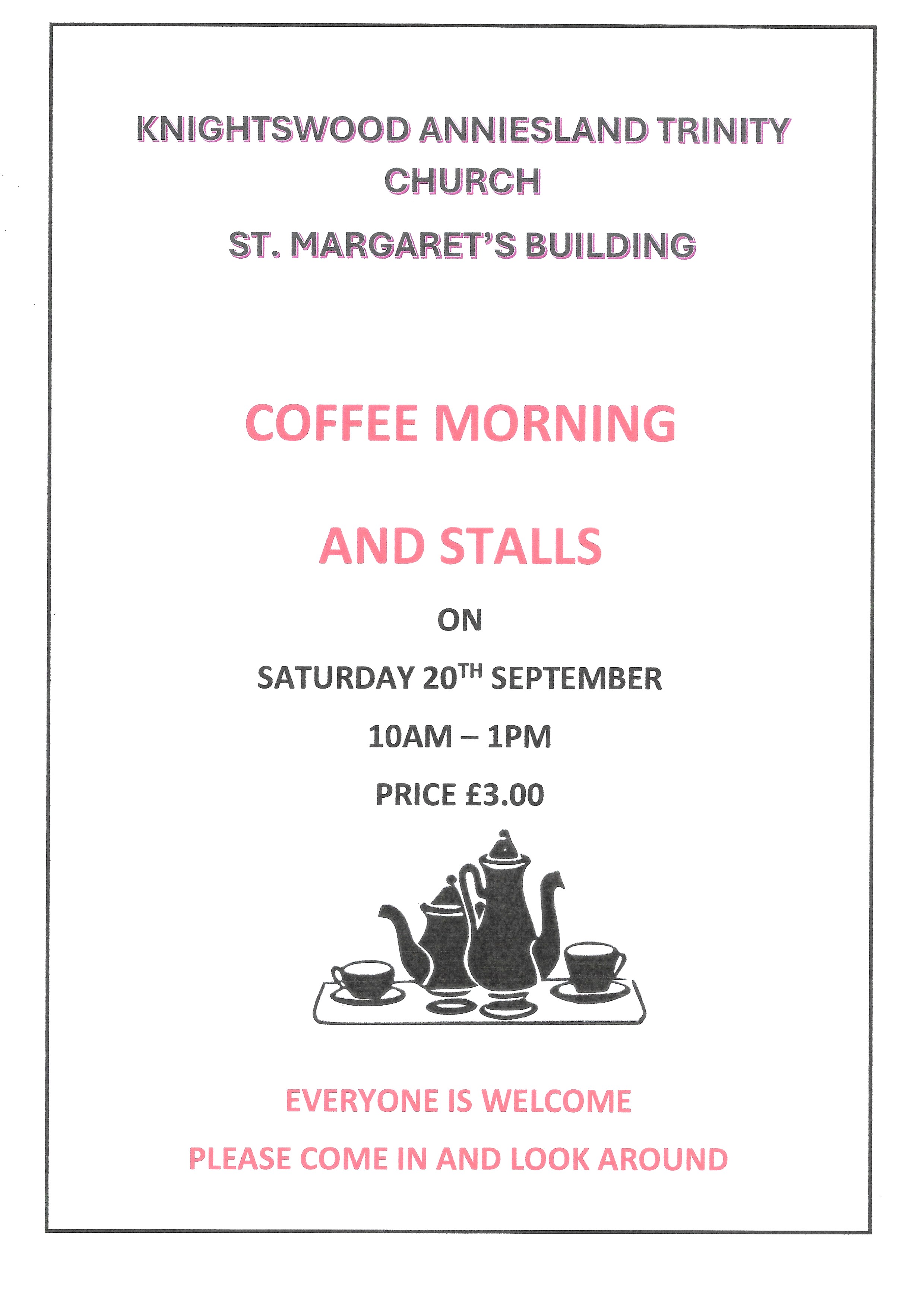 Coffee and stalls St Mgts 20th September 2025