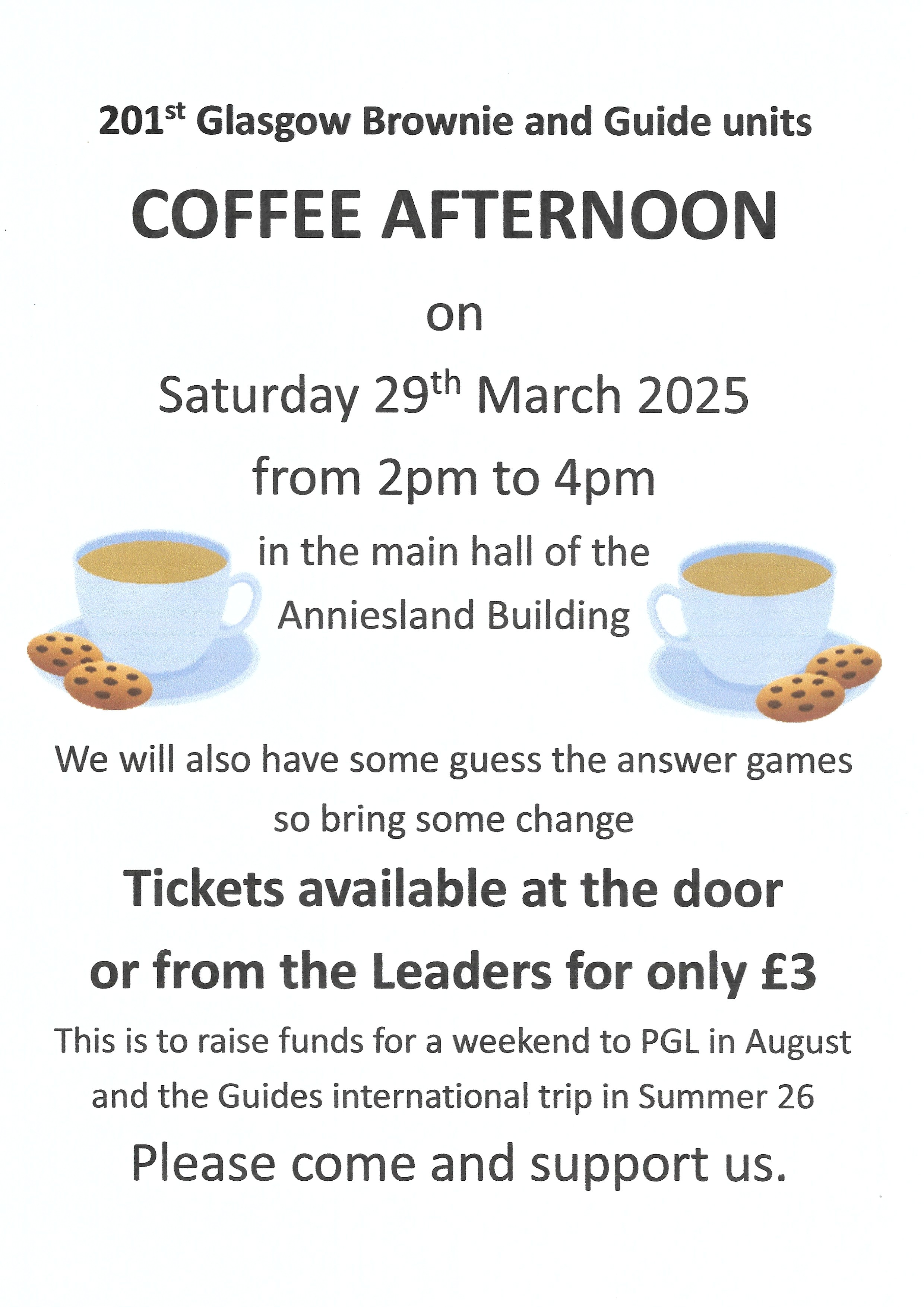 brownie guide coffee March 2025