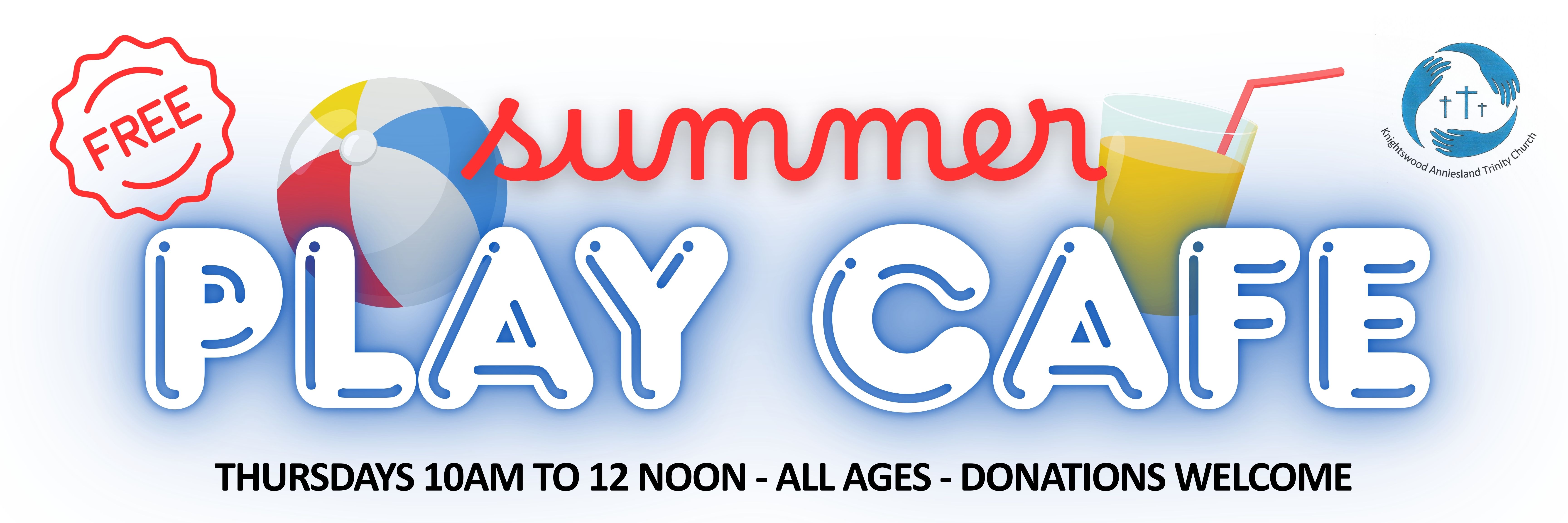 play cafe banner 72 x 24 in